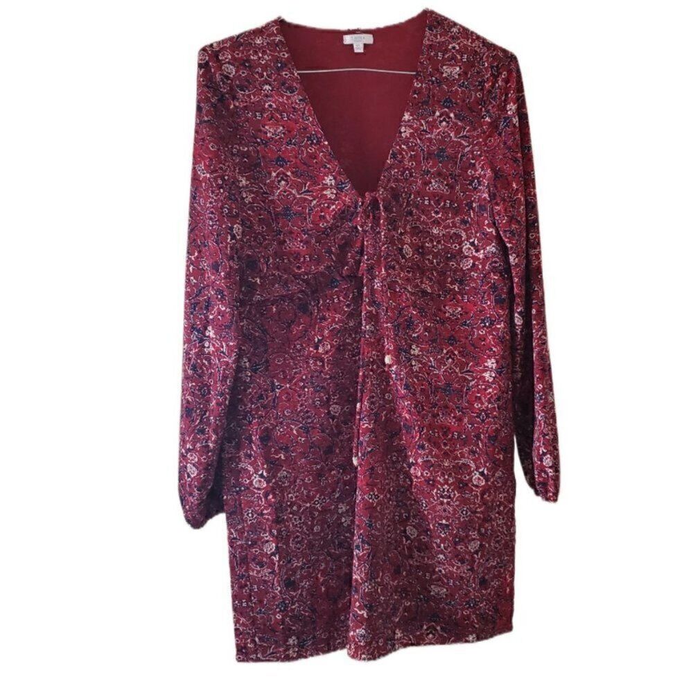 Tavik Burgundy Printed Long Sleeve Dress